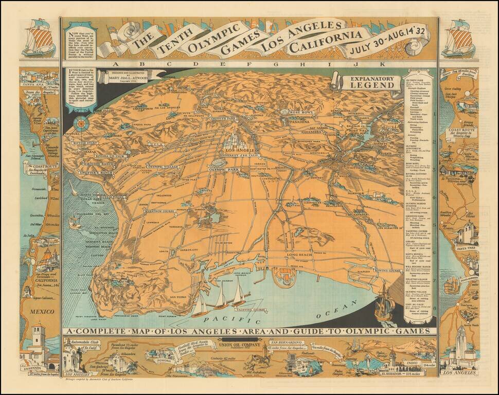 A Complete Map of Los Angeles Area and Guide To Olympic Games