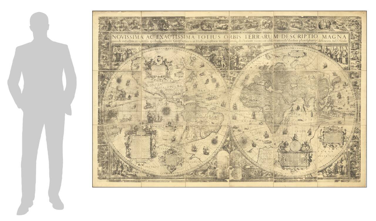 [Early Facsimile]  Novissima ac Exactissima Totius Orbis Terrarum Descriptio Magna cura & industrial ex optimist quibusq[uae] tabulis Geographicis et Hydrographicis nuperrimisq[uae] doctorum virorum observationib. duobus planisphaerijs delineata Auct. J. 
