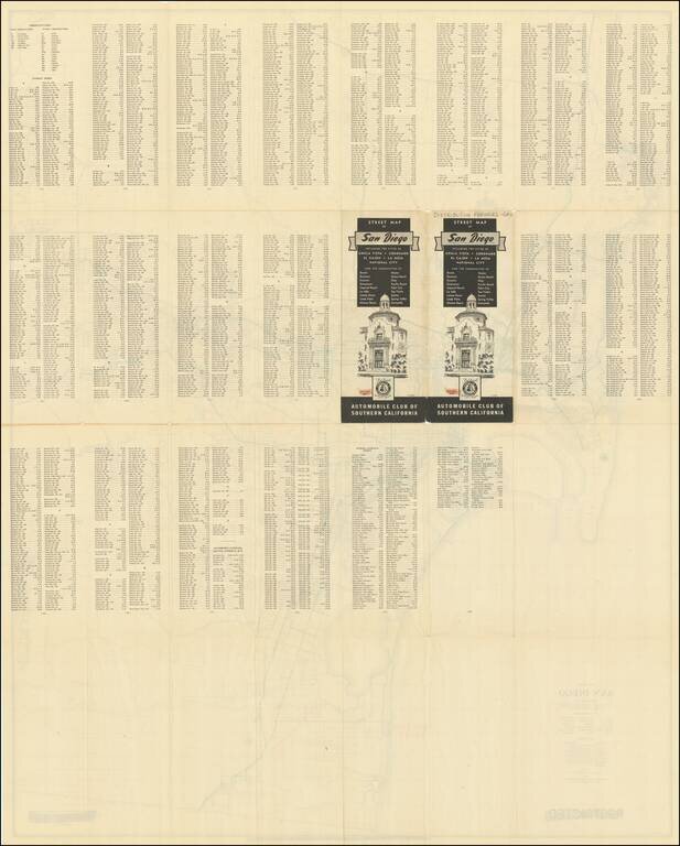 [Restricted Military Map of San Diego]  The City of San Diego Including The Cities of Chula Vista  Coronado  El Cajon  La Mesa  National City . . .