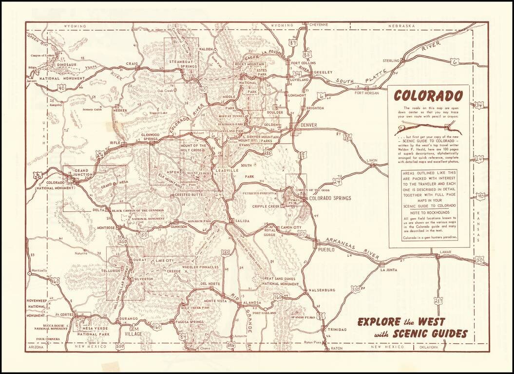 [Tracing Route Map of Colorado]  Colorado -- Explore the West with Scenic Guides