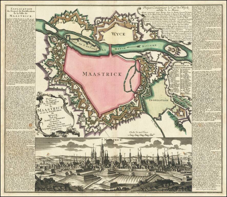 Plan du Project de Fortification Sur la Ville de Maastrick et sur la Fortification de Wyck.  Fait par Albert de Herbort Ingenueur . . .