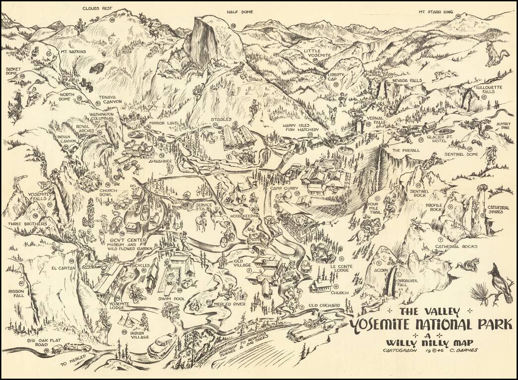 The Valley, Yosemite National Park   A Willy Nilly Map