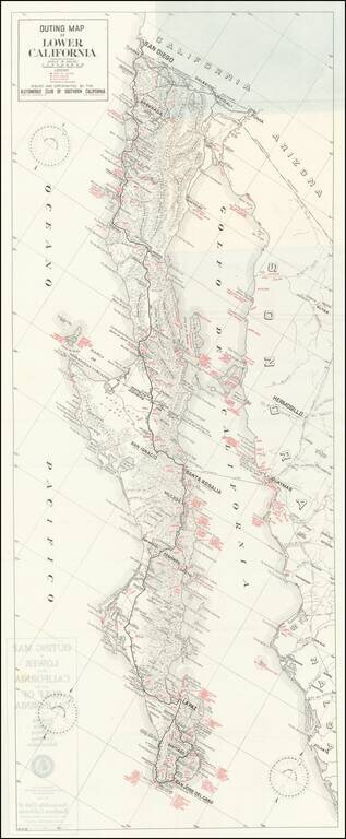 [Baja Peninsula]  Outing Map of Lower California