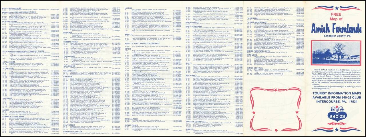 Map of Amish Farmland: Lancaster County, Pennsylvania.