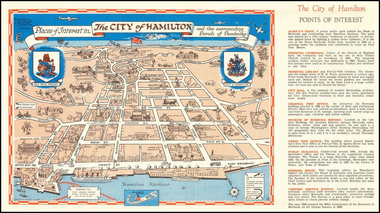 [Pictorial Map of the City of Hamilton]  Places of Interest in The City of Hamilton and the surrounding Paris of Pembroke