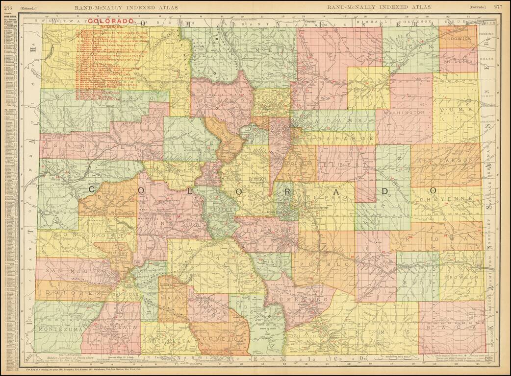 Rand, McNally & Co.'s Indexed County and Township Pocket Map and Shipper's Guide of Colorado (Pocket Map)