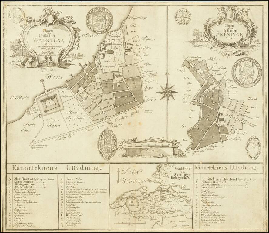 Charta ofwer Upstaden Wadstena No. XLVIII [with] Charta ofwer Upstaden Skeninge No. XLIX.