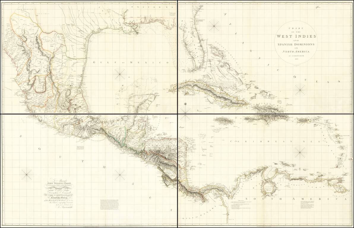 Chart of the West Indies And Spanish Dominions in North America.  By A. Arrowsmith.  1803.