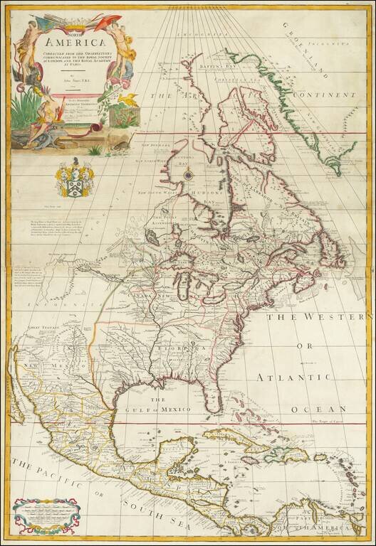 North America Corrected From The Observations Communicated to The Royal Society of London and The Royal Academy of Paris . . . 1710