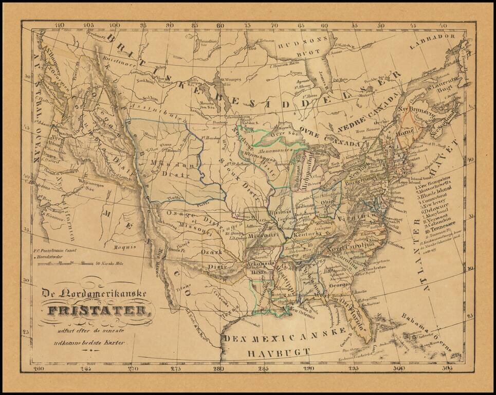 De Nordamerikanske Fristater, udfort efter de seneste udkommebedste Karter