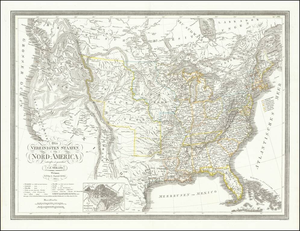 Die Vereinigten Staaten von Nord-America . . . 1841 (Republic of Texas shown)