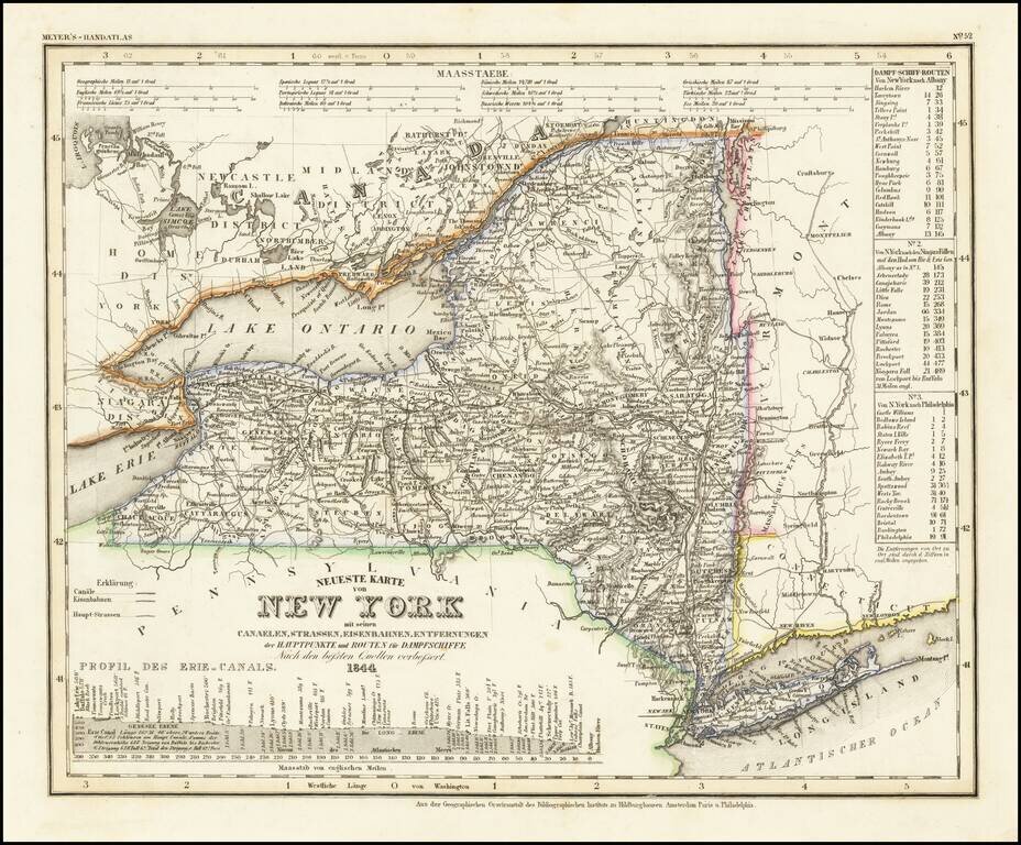 Neueste Karte von New York . . . 1844
