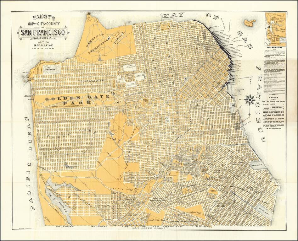 Faust's Map of the City and County of San Francisco California . . . 1892