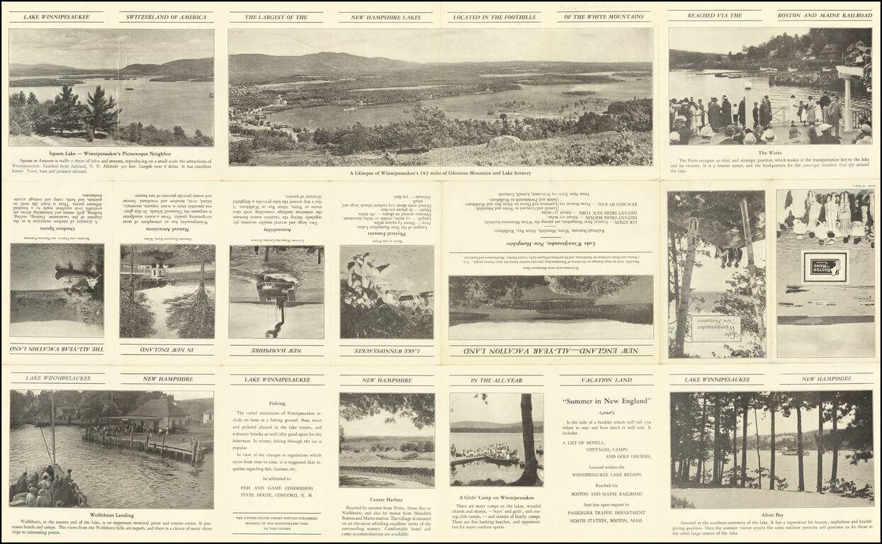 Lake Winnipesaukee New Hampshire . . . Reached By Boston and Maine Railroad