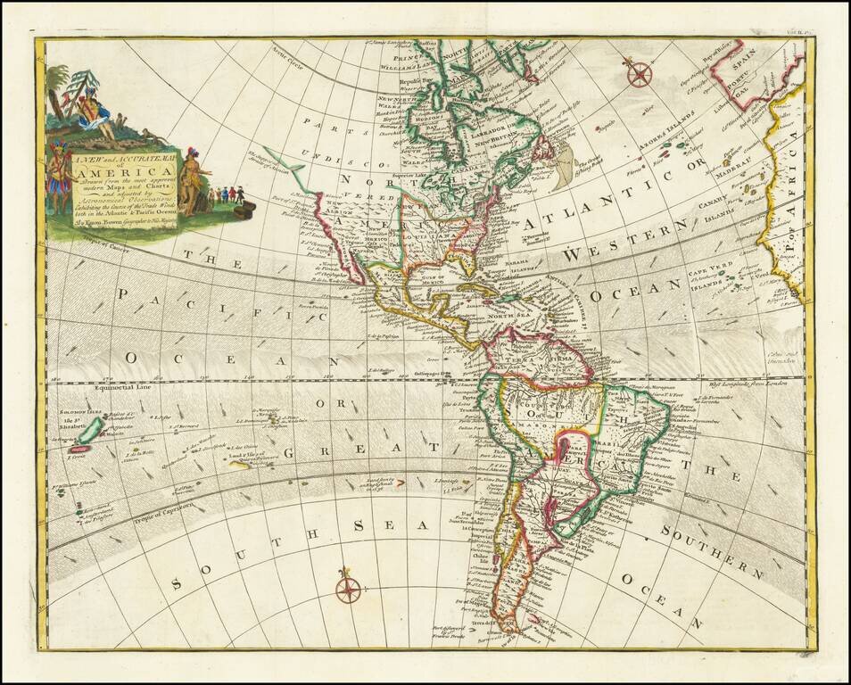 A New and Accurate Map of America . . . Exhibiting the Course of the Trade Winds both in the Atlantic & Pacific Oceans
