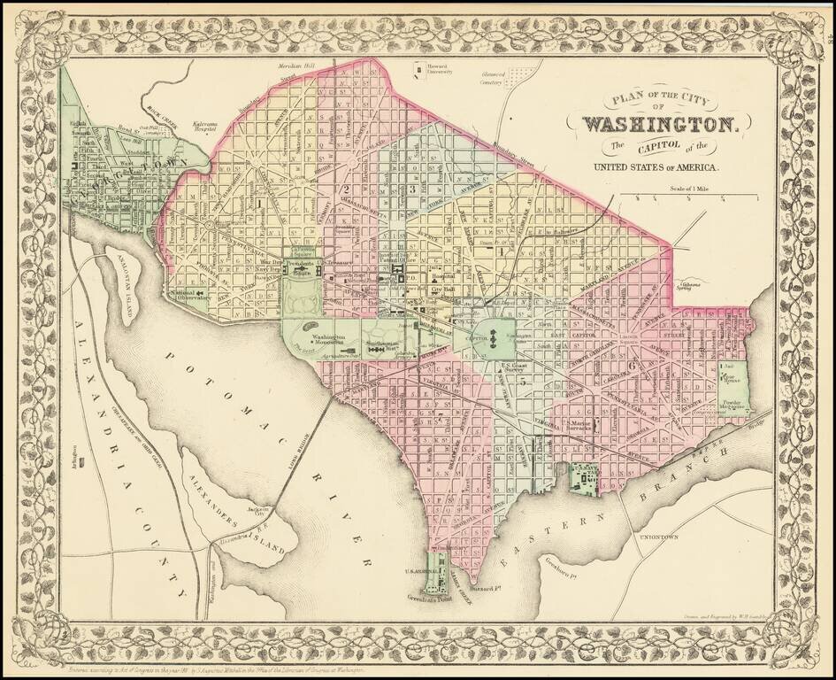 Plan of the City of Washington.  The Capitol of the United States of America.