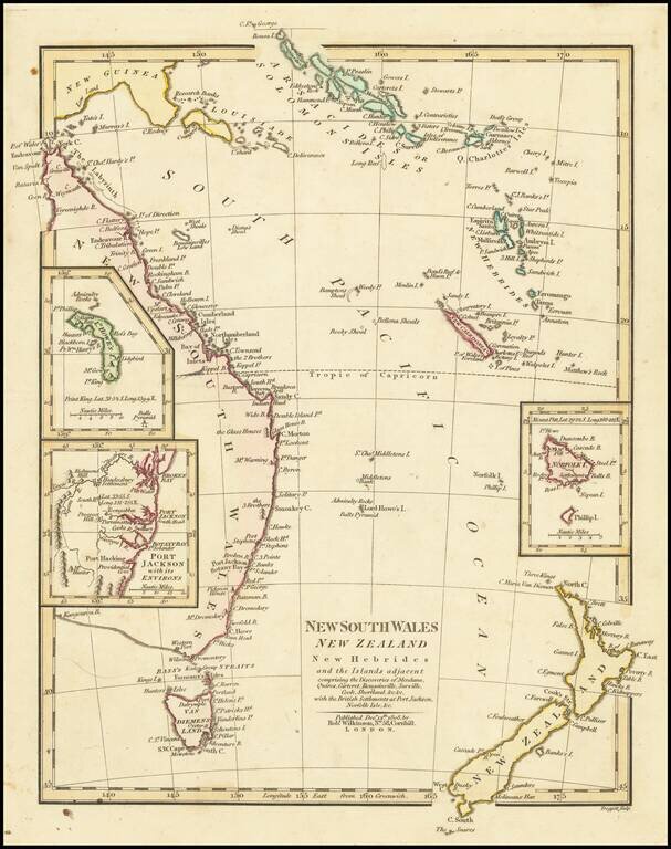 New South Wales, New Zealand, New Hebrides and the Islands Adjacent, comprising the Discoveries of Mendana, Qurios, Carteret, Bougainville, Surveille, Cook, Shortland, &c . . . 1808
