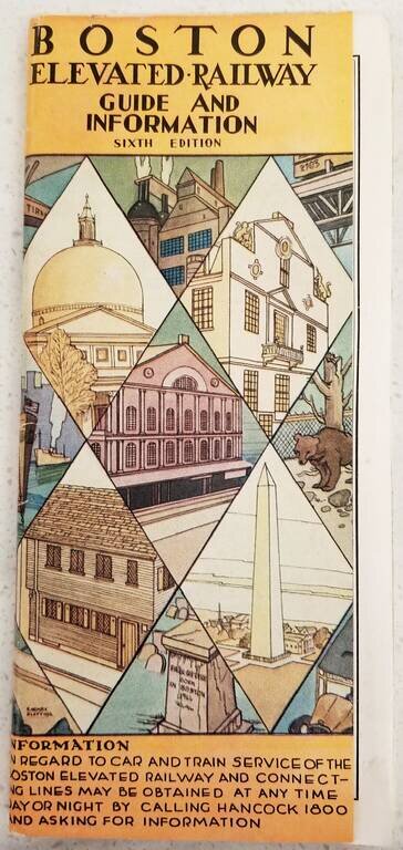 The Central Part of Boston, Massachusetts, showing transportation lines of the Boston Elevated Railway