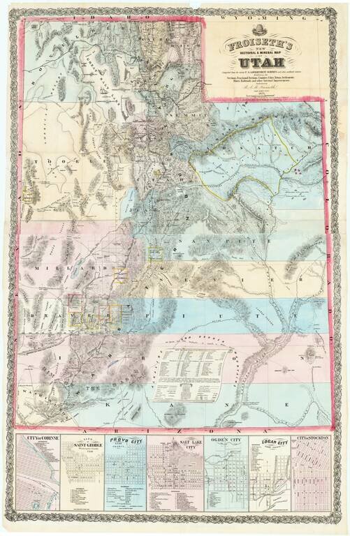 Froiseth's New Sectional & Mineral Map of Utah Compiled from the latest U.S. Government Surveys and other authentic sources. Exhibiting the Sections, Fractional Sections, Counties, Cities, Towns, Settlements, Mines, Railroads and other Internal Improvemen