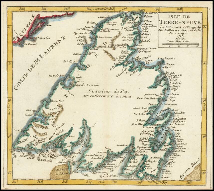 Isle de Terre-Neuve . . . 1749