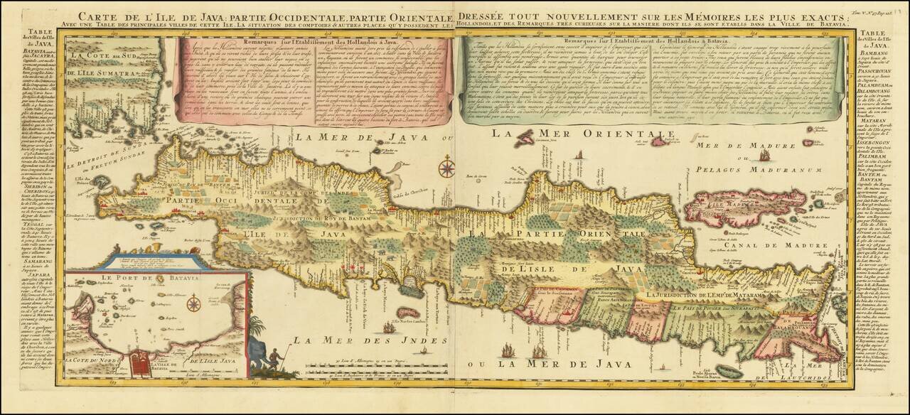 Carte de l'Ile de Java: Partie Occidentale, Partie Orientale, Dressee tout Nouvellement . . .