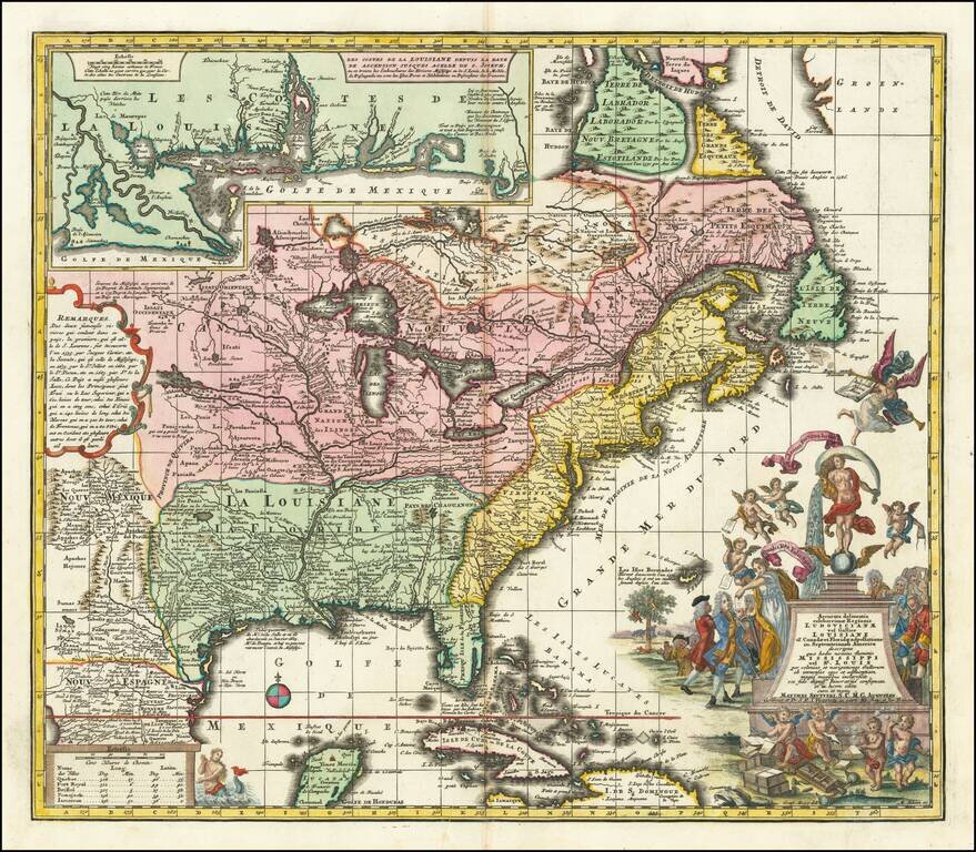Accurata delineatio celeberrimae Regionis Ludovicianae vel Gallice Louisiane ol. Canadae et Floridae Adpellatione in Septemtrionali America Descriptae quae Hodie Nomine Fluminis Mississippi vel St. Louis  . . .