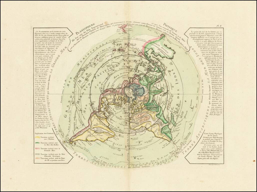 Planisphere Physique ou l'on voit du Pole Septentrional  ce que l'on connoit de Terres et de Mers Avec les Grandges Chaines de Montagnes . . . [Bay or Sea of the West]