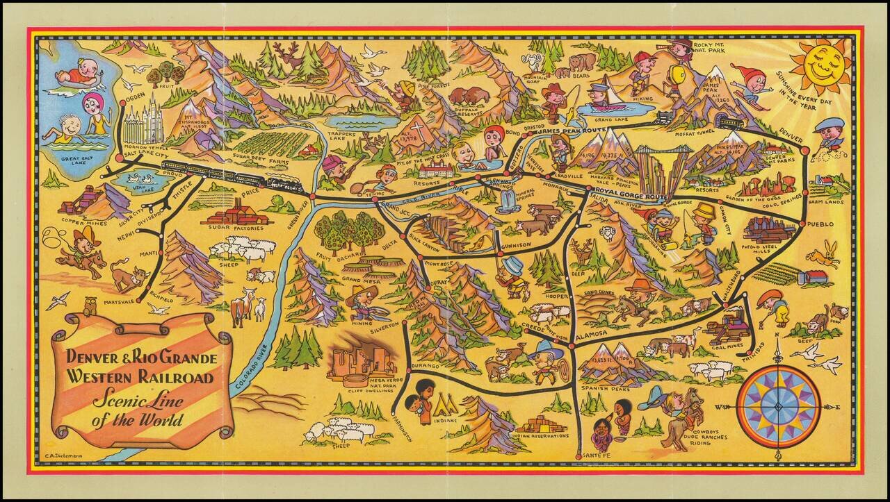 Denver & Rio Grande Western Railroad  Scenice Line of the World.