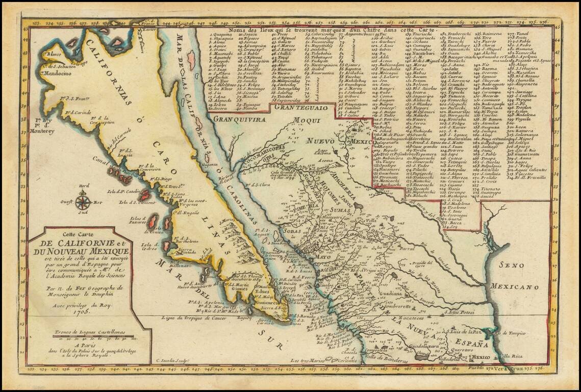 Cette Carte De Californie et Du Nouveau Mexique…1705