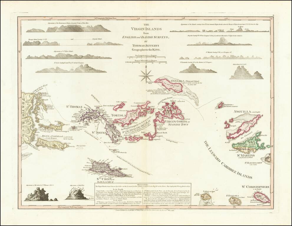 The Virgin Islands from English and Danish Surveys, By Thomas Jefferys Geographer to the King . . . 1794