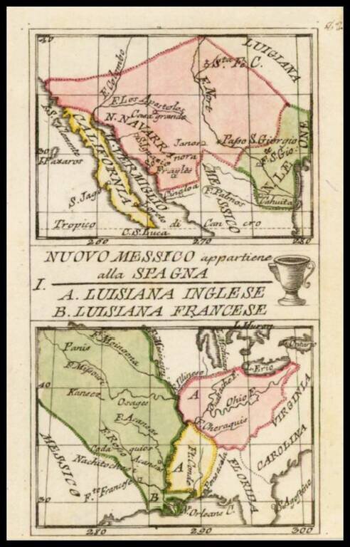 Nuovo Messico appartiene alla Spagna [with] A. Luisiana Inglese   B.  Luisiana Francese