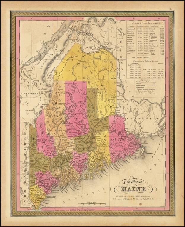 A New Map of Maine . . . 1847