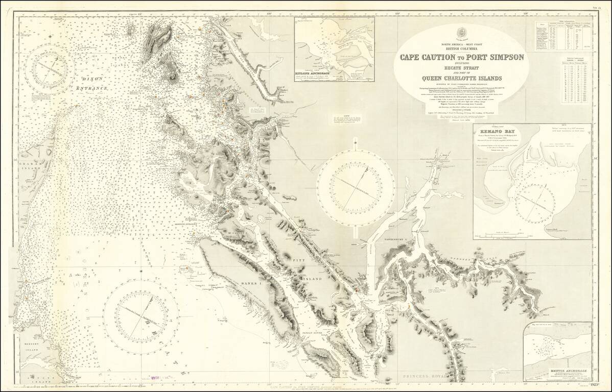 British Columbia Cape Caution to Port Simpson Including Hecate Strait and Part of Queen Charlotte Islands Surveyed by Commander Daniel Pender, R.N.