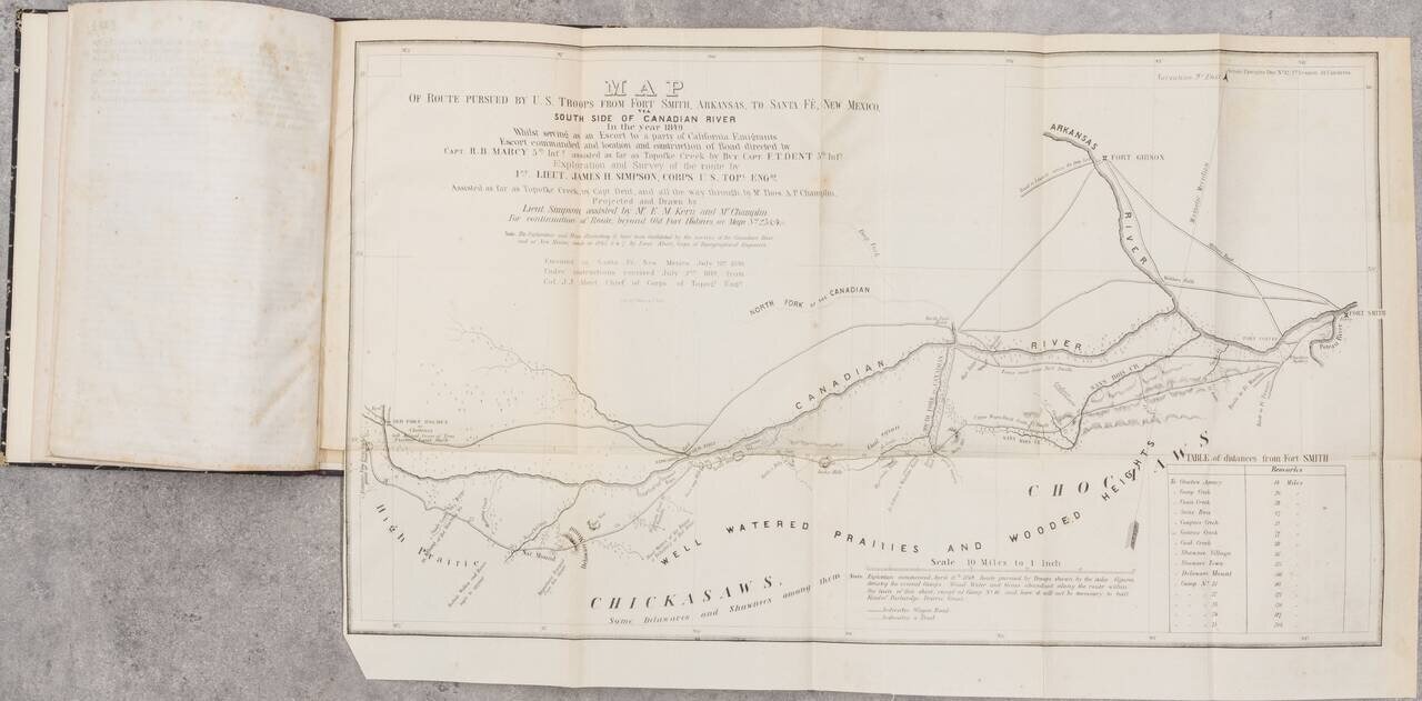 Map Of Route pursued by U.S. Troops from Fort Smith, Arkansas, To Santa Fe, New Mexico, via south side of Canadian River In the Year 1849 Whilst serving as an Escort to a party of California Emigrants. . . . [bound with:] Map, No 2... [and:] Map, No. 3...