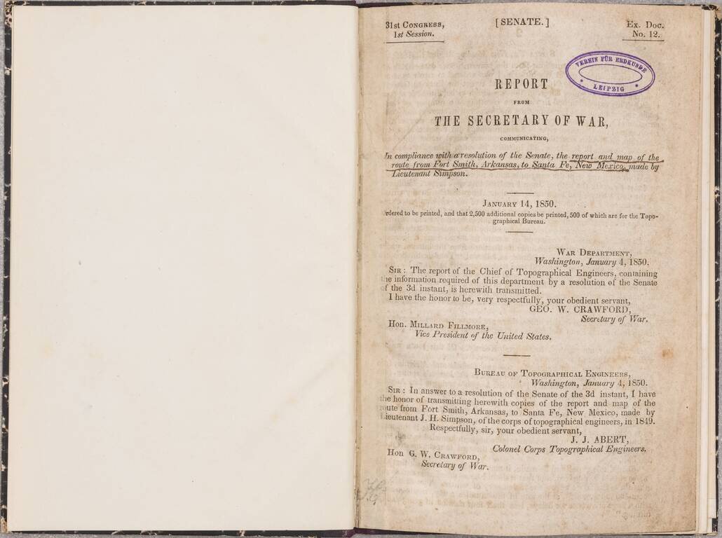 Map Of Route pursued by U.S. Troops from Fort Smith, Arkansas, To Santa Fe, New Mexico, via south side of Canadian River In the Year 1849 Whilst serving as an Escort to a party of California Emigrants. . . . [bound with:] Map, No 2... [and:] Map, No. 3...