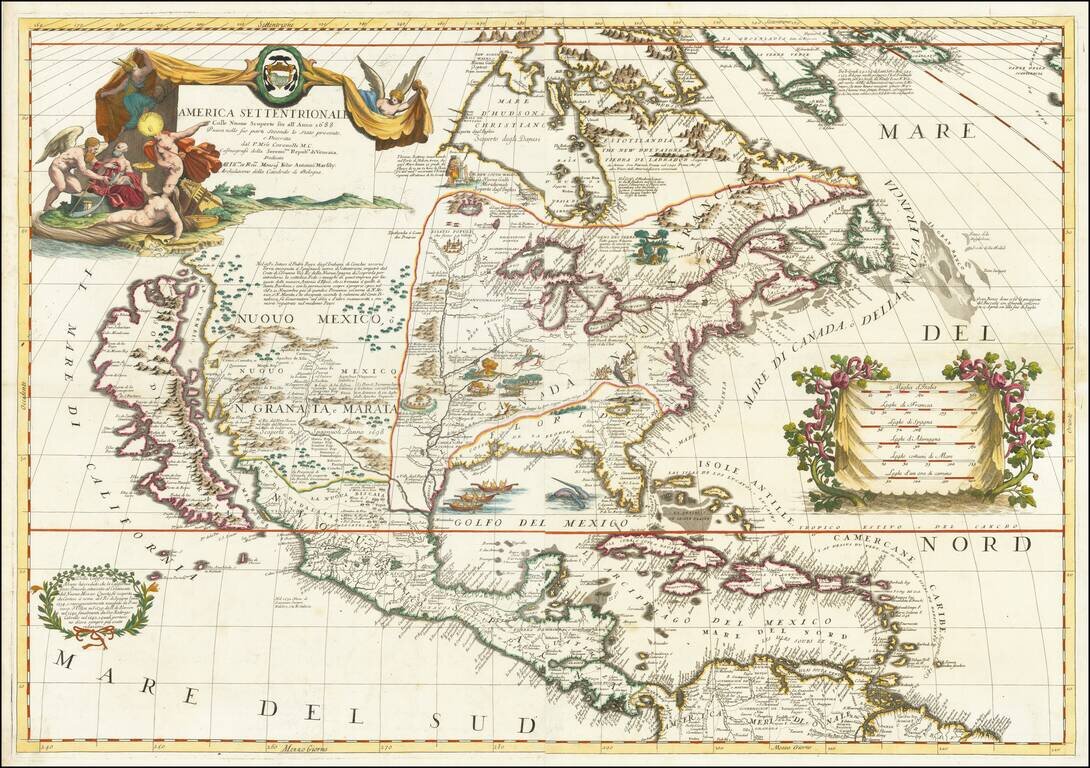 America Settentrionale Colle Nuove Scoperte Sin All Anno 1688