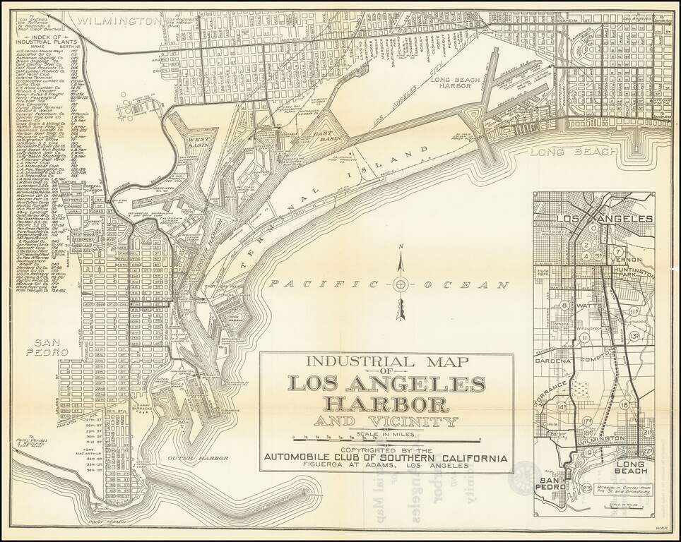 Industrial Map of Los Angeles Harbor and Vicinity