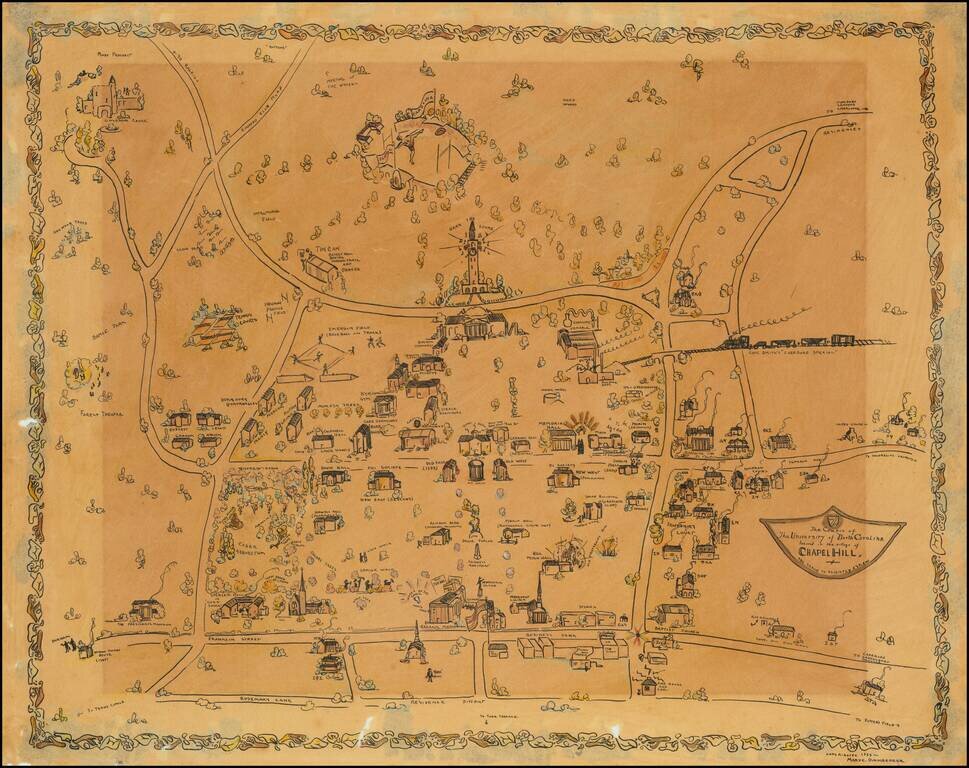 The Campus of the University of North Carolina located in the village of Chapel Hill - The Scale is Slightly Askew
