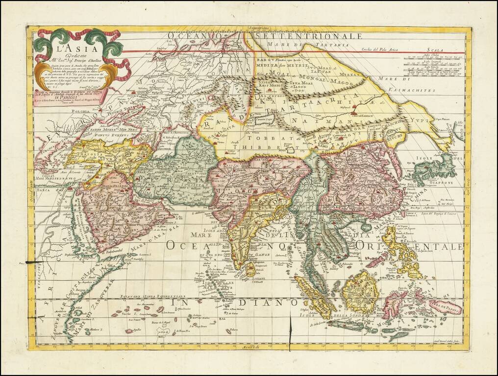 L'Asia Dedicata All' Eccmo. Sigr. Principe d'Auellino... Corretta et Aumentata Secondo Relationi Piu Moderne da N. Sanson d'Abbeville ... L'anno 1755