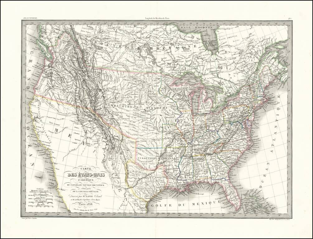 [Republic of Texas]  Carte Des Etats-Unis D'Amerique. . . .1838