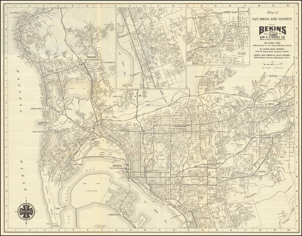 Map of San Diego and Vicinity