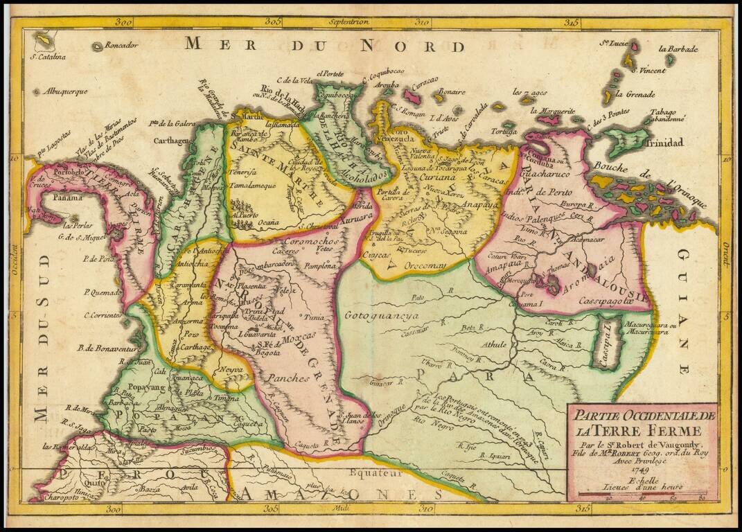 Partie Occidentale de la Terre Ferme . . . 1749