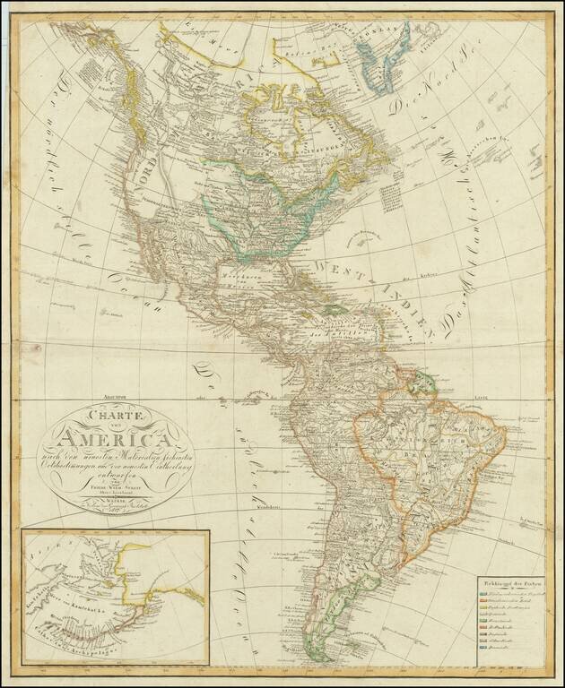 Charte von America nach den neuesten Materialien Lichersten Ortsbestimungen und der neuesten Eintheilung entworfen von . . . 1810