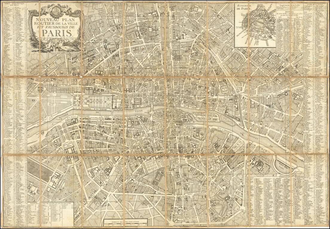 Nouveau Plan Routier de la Ville et Fauxbourgs de Paris . . . 1784