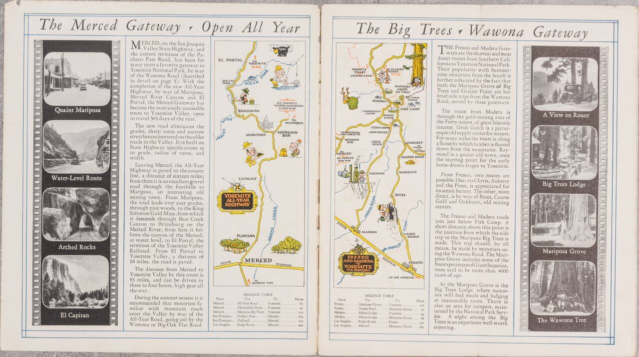 [Pictorial Road Maps]  Motoring to Yosemite and the Mariposa Big Trees