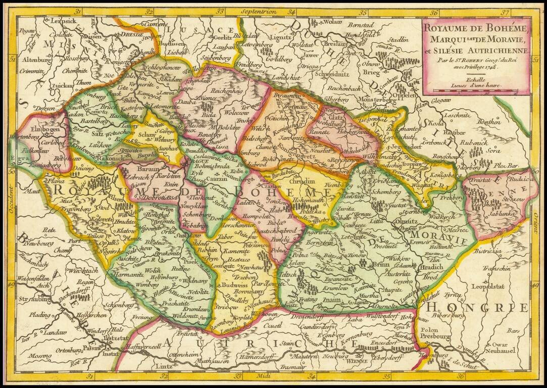 Royaume de Boheme Marquisat de Moravie, et Silesie Autrichienne . . . 1748