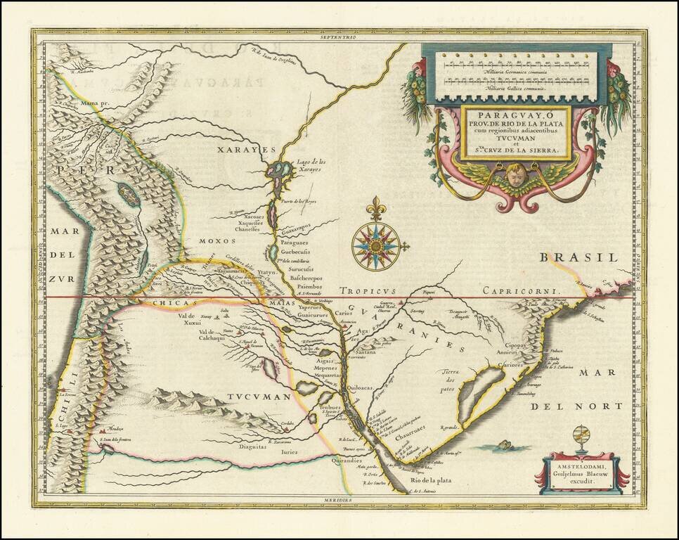 Paraguay o Prov. De Rio De La Plata cum regionibus adiacentibus Tucuman et Sta. Cruz De la Sierra