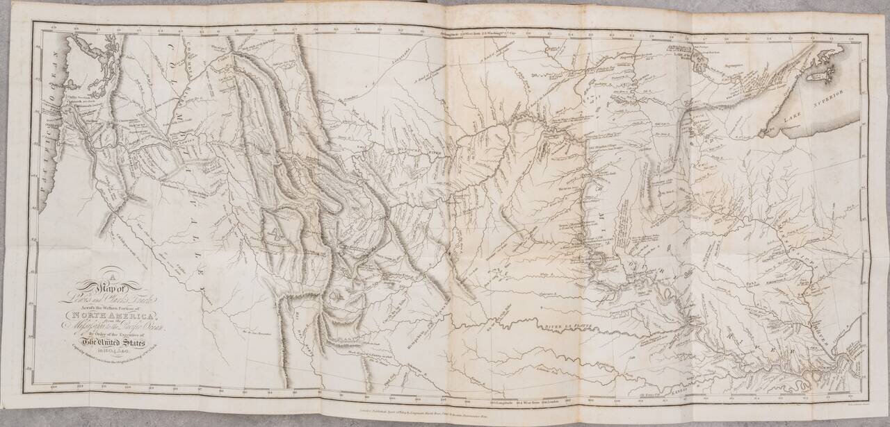 A Map of Lewis and Clark's Track Across the Western Portion of North America, from the Mississippi to the Pacific Ocean. By Order of the Executive of the United States in 1804, 5 & 6. . . .  (bound in:) Travels to the Source of the Missouri River, and Acr