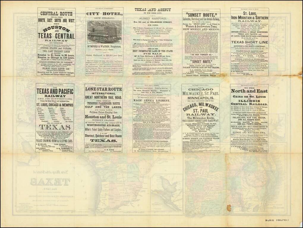 New Map of the State of Texas for 1879. Prepared Expressly for Hanford's Texas State Register.