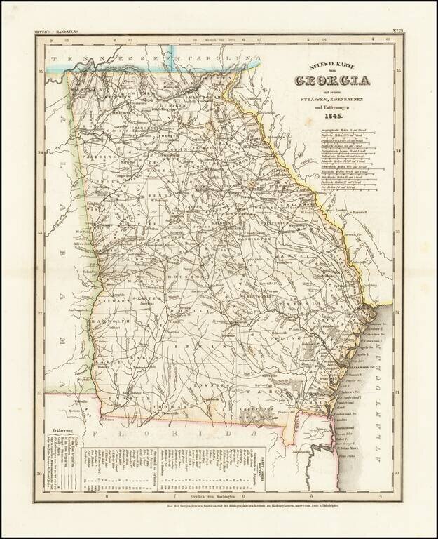 Neueste Karte von Georgia . . .  1845.